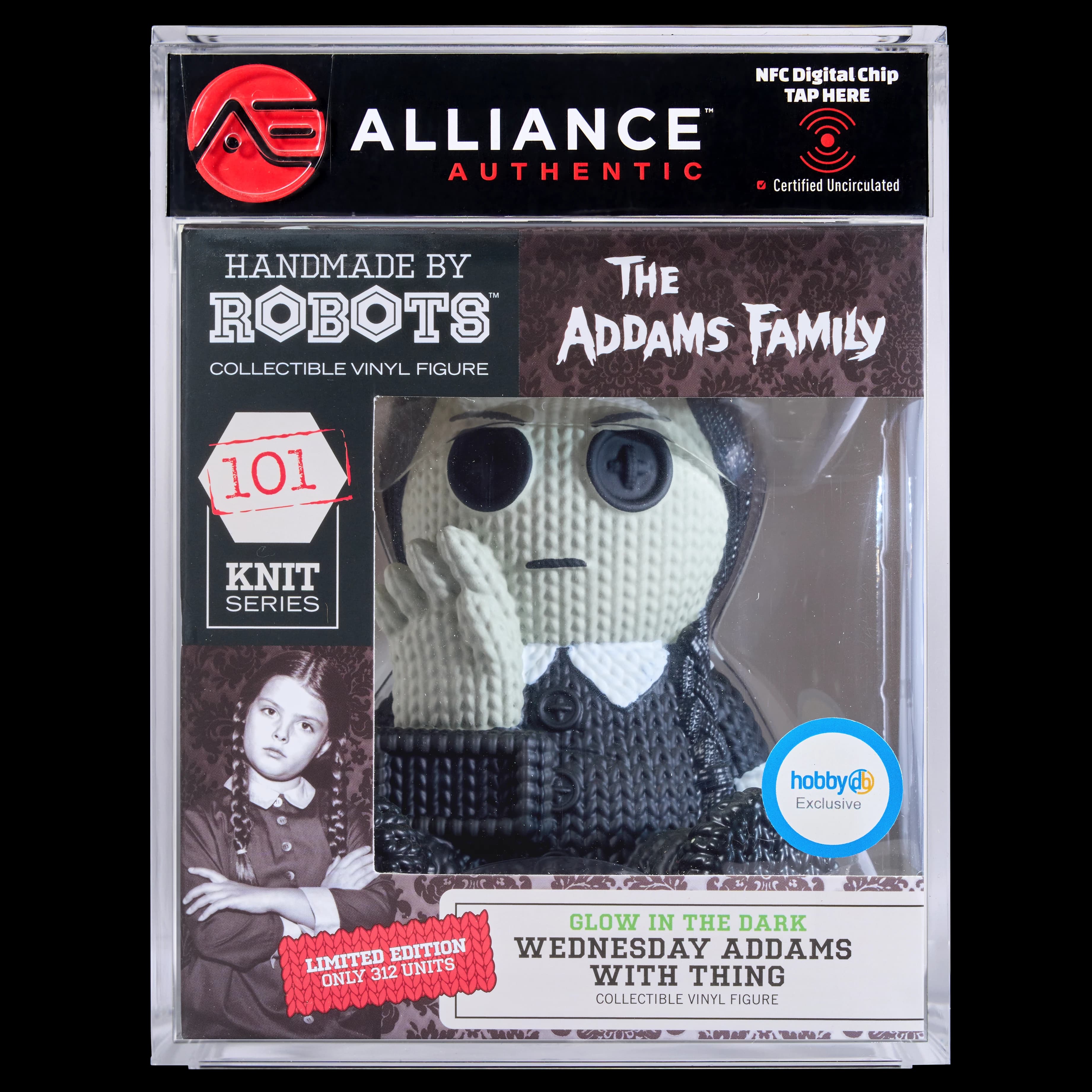 Front image of "The Addams Family - Wednesday with Thing #101 (Limited Edition Glow in the Dark)"